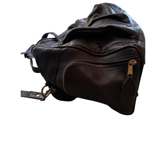 Frye Leather Duffle Bag- Black - Style 102 Benchcrafted Cross Body Strap -Duffel - Picture 7 of 15